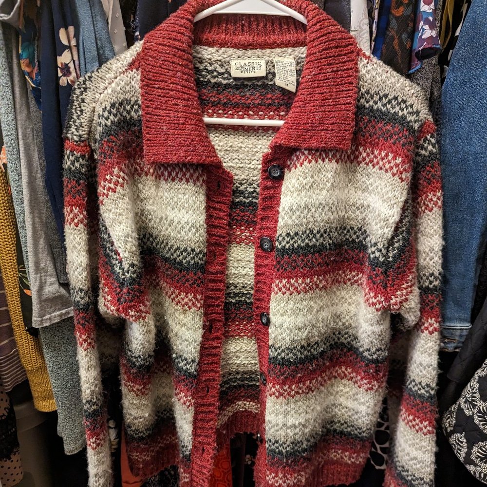 Classic Elements Sweater Cozy Petite Medium Wool Warm